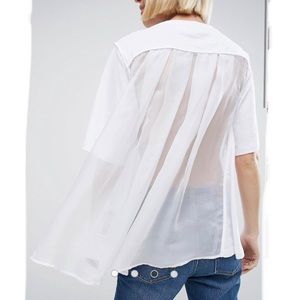 ASOS WHITE Tulle Cape Back T-Shirt
